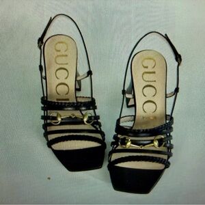 Gucci Horse bit Black Leather Sandals w Dust Bags & Box in Excellent Condition!